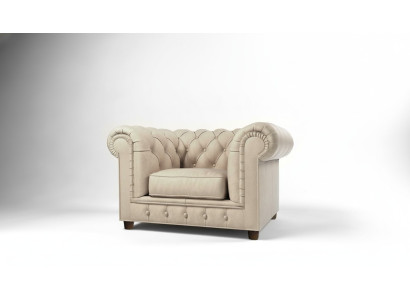 Élégant fauteuil TV Chesterfield avec revêtement en tissu pour salon club.