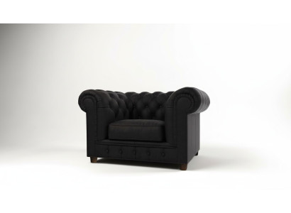 Élégante chaise Chesterfield avec un revêtement en tissu pour la télévision, le salon et le club.