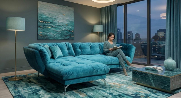 Canapé d'angle Canapé en forme de L Sofa Design Canapés Rembourrage Textile nouvel Ensemble d'angle