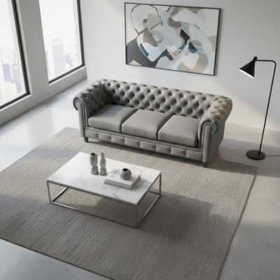 Canapé design 3 places, canapé Chesterfield rembourré, canapés trois places.