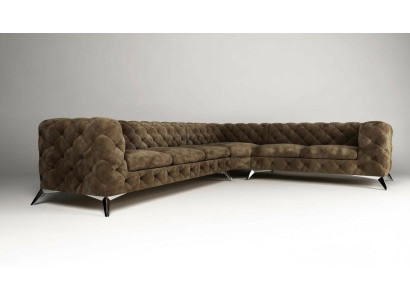 Canapé d'angle en velours, canapé Chesterfield, ensemble de canapés rembourrés pour salon.