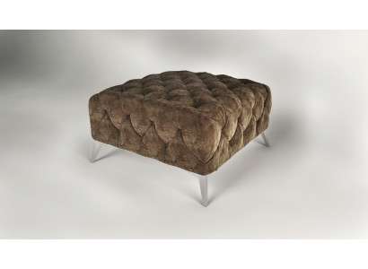 Repose-pieds Ottoman Puff Chesterfield Tabouret Tissu Design Velours