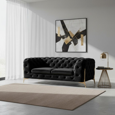 Design canapé Chesterfield 2 places en velours Tissu de revêtement textile Canapés 2 places neufs