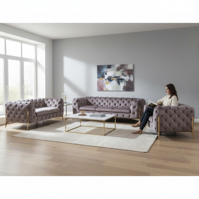 Ensemble de canapé Chesterfield design Ensemble de canapé Canapé 3-2-1 neuf