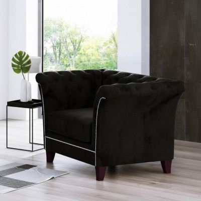 Canapé Chesterfield fauteuil revêtement 1 place Velours Canapés design Canapés décoratifs