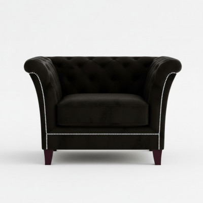 Canapé Chesterfield fauteuil revêtement 1 place Velours Canapés design Canapés décoratifs