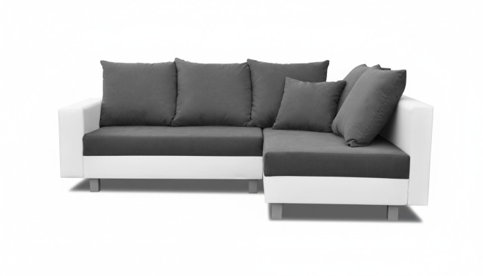 Paysage vivant Canapé d'angle en L Canapé design Canapé Tissu Cuir Repose-pieds