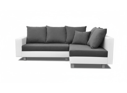 Paysage vivant Canapé d'angle en L Canapé design Canapé Tissu Cuir Repose-pieds