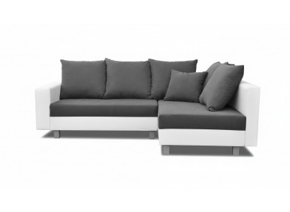 Paysage vivant Canapé d'angle en L Canapé design Canapé Tissu Cuir Repose-pieds