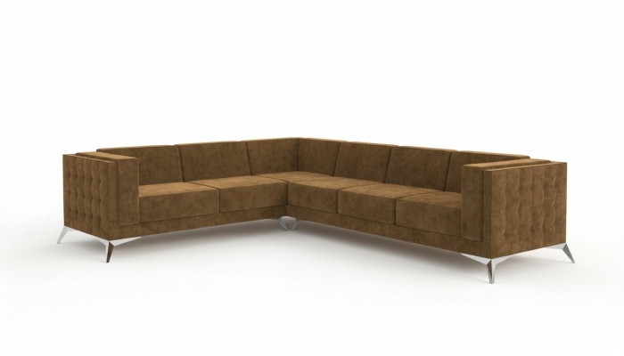 Canapé d'angle moderne en tissu canapé en L rembourré suite d'angle paysage de vie canapé sofa