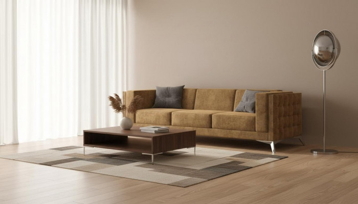 Canapé trois places en tissu pour canapé Chesterfield suite de canapés en tissu rembourré
