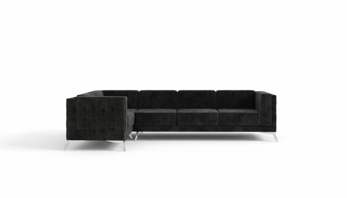 Canapé d'angle Chesterfield L-forme en tissu Design Canapé Rembourrage Siège Canapé d'angle en tissu nouveau