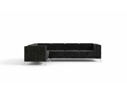 Canapé d'angle Chesterfield L-forme en tissu Design Canapé Rembourrage Siège Canapé d'angle en tissu nouveau