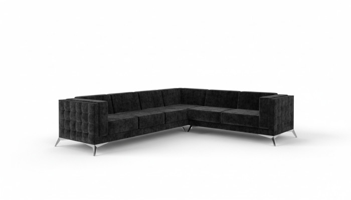 Canapé d'angle Chesterfield, ensemble rembourré de canapés, canapé paysage vivant de forme L, nouveau design