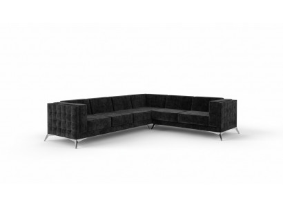 Canapé d'angle Chesterfield, ensemble rembourré de canapés, canapé paysage vivant de forme L, nouveau design