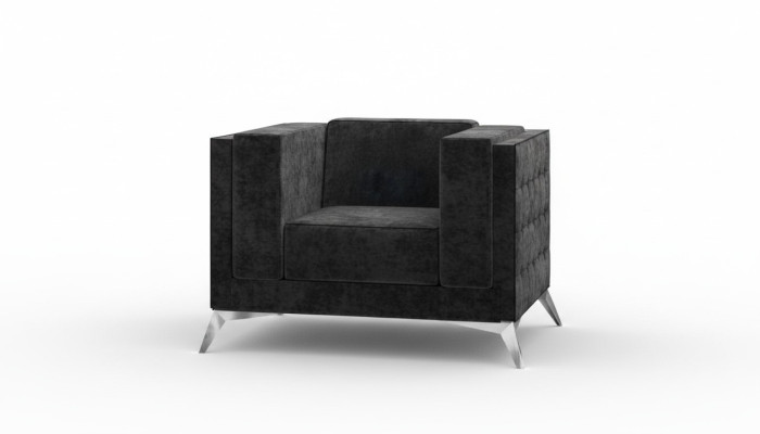 Fauteuil Chesterfield 1 place en tissu, neuf.