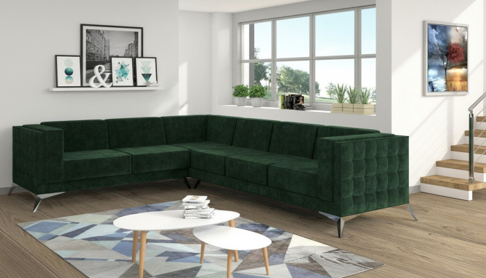 Tissu canapé en forme de L Salon paysage Canapé d'angle Suite Design Canapé Moderne Nouveau Moderne
