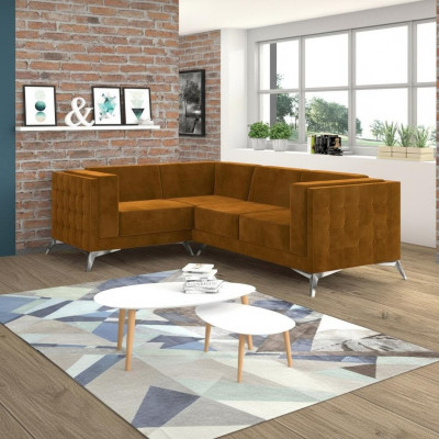 Canapé d'angle en L Canapé design Canapé Rembourrage Siège Suite Tissu Salon paysage