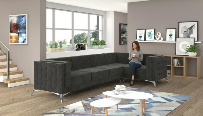 Canapé d'angle canapé Chesterfield canapé rembourré canapé canapé salon décoration paysage en forme de L