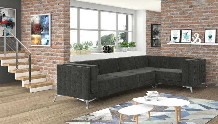 Canapé d'angle canapé Chesterfield canapé rembourré canapé canapé salon décoration paysage en forme de L