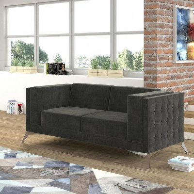 Canapé Chesterfield Sofa Upholstery Canapé 2 places Sièges Suite Canapés Gris nouveaux