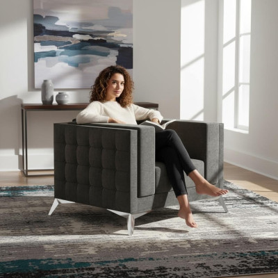 Fauteuil Chesterfield Canapé 1 place Canapés Rembourrage neuf Canapé Télévision Textile