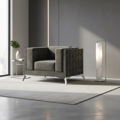 Fauteuil Chesterfield Canapé 1 place Canapés Rembourrage neuf Canapé Télévision Textile