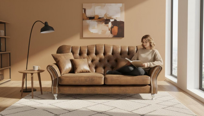 Canapé Canapé Rembourrage 3 Places Canapés En Cuir Canapés Siège Design Chesterfield