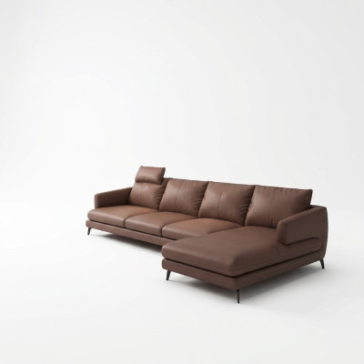 Canapé en cuir en forme de L Canapé Sofa Coin Salon Canapé d'angle Suite Canapés modernes nouveaux