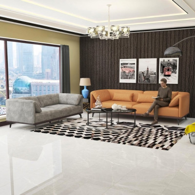 Ensemble de canapé 3+2+1 Canapé en cuir Canapé Canapé paysage vivant Suite Design Canapé moderne