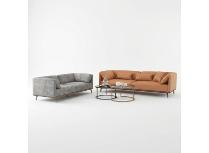 Ensemble de canapé 3+2+1 Canapé en cuir Canapé Canapé paysage vivant Suite Design Canapé moderne