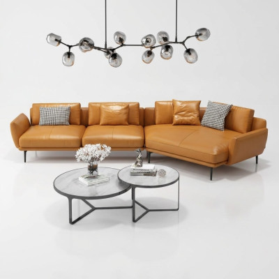 Canapé d'angle Canapé en L Cuir canapé Sofa Paysage vivant Suite Trapèze Canapés modernes