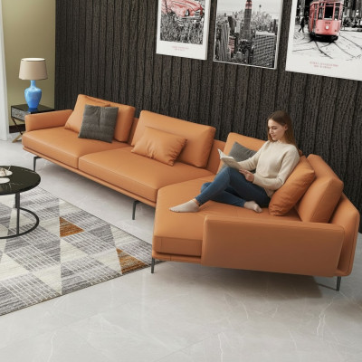 Canapé d'angle en forme de L en tissu Canapé de salon Suite Paysage Design Moderne Canapé trapézoïdal neuf