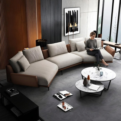 Canapé d'angle en U Tissu Canapé Salon Suite Paysage Design Moderne Canapé Trapèze nouveau