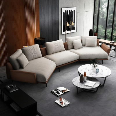 Canapé d'angle en U Tissu Canapé Salon Suite Paysage Design Moderne Canapé Trapèze nouveau