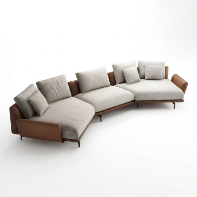 Canapé d'angle en U Tissu Canapé Salon Suite Paysage Design Moderne Canapé Trapèze nouveau
