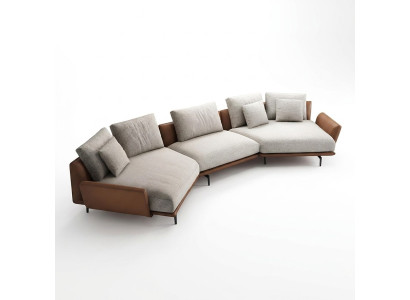 Canapé d'angle en U Tissu Canapé Salon Suite Paysage Design Moderne Canapé Trapèze nouveau