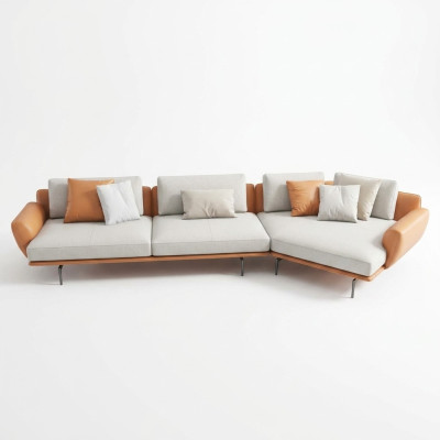Canapé d'angle en forme de L en tissu Canapé Salon Suite Paysage Design Moderne Nouveau Canapé