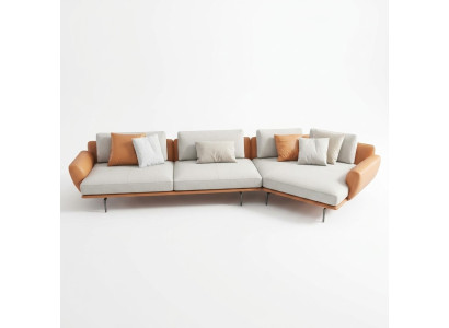 Canapé d'angle en forme de L en tissu Canapé Salon Suite Paysage Design Moderne Nouveau Canapé