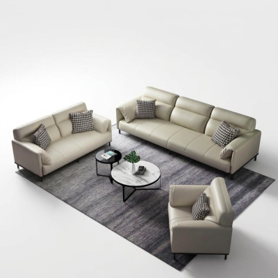Sofa de salon luxueux Ensemble de canape 3+2+1 Suite en cuir Tissu de canapés en tissu