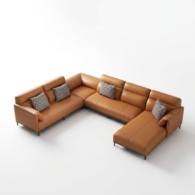 Paysages vivants Canapé d'angle Canapé Suite en cuir Upholstery Siège Canapé d'angle en forme de U xxl