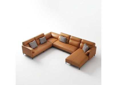 Paysages vivants Canapé d'angle Canapé Suite en cuir Upholstery Siège Canapé d'angle en forme de U xxl
