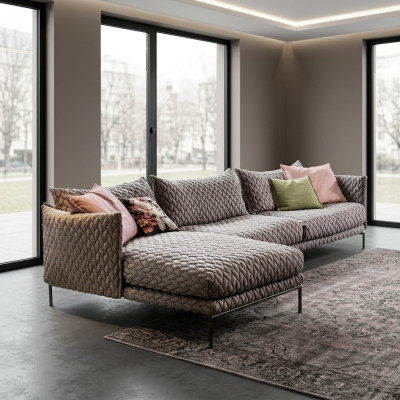 Canapé d'angle en L Canapé Canapé d'angle Salon Suite Design Moderne Canapé Tissu Textile neuf