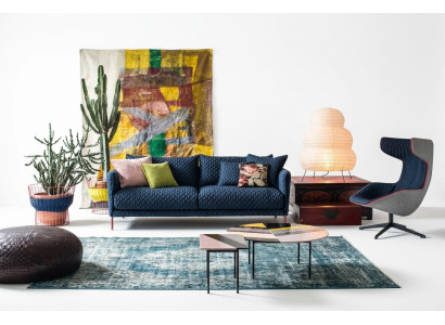 Groupe de design canapé rembourré Ensemble fauteuil Canapés Canapé 3 places + Fauteuil ailé