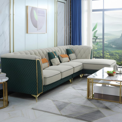 Canapé d'angle design en forme de L Canapé en cuir Canapé Salon Suite Salon Design Canapé Moderne