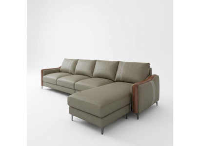 Canapé en cuir, canapé, couchage, suite de vie, design, moderne, canapés, canapé d'angle, en forme de L