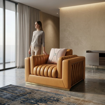 Fauteuil Design Canapé Canapé Relax Cuir Salon Luxe TV Club Siège Rembourrage