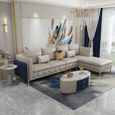 Luxueux salon Ensemble d'angle Canapé d'angle Canapé d'angle Canapé Rembourrage Canapé d'angle Canapé en cuir