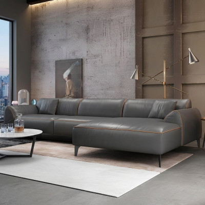 Paysage de vie Canapé Rembourrage Textile Cuir Tissu Siège Suite Coin Canapé d'angle Forme en L