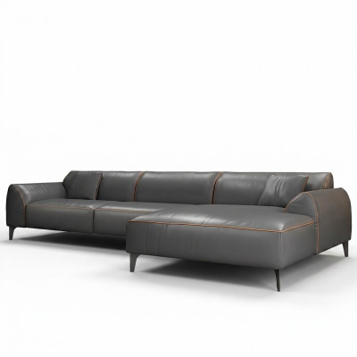Paysage de vie Canapé Rembourrage Textile Cuir Tissu Siège Suite Coin Canapé d'angle Forme en L